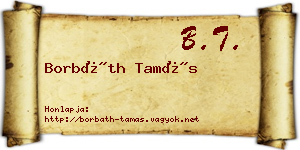 Borbáth Tamás névjegykártya
